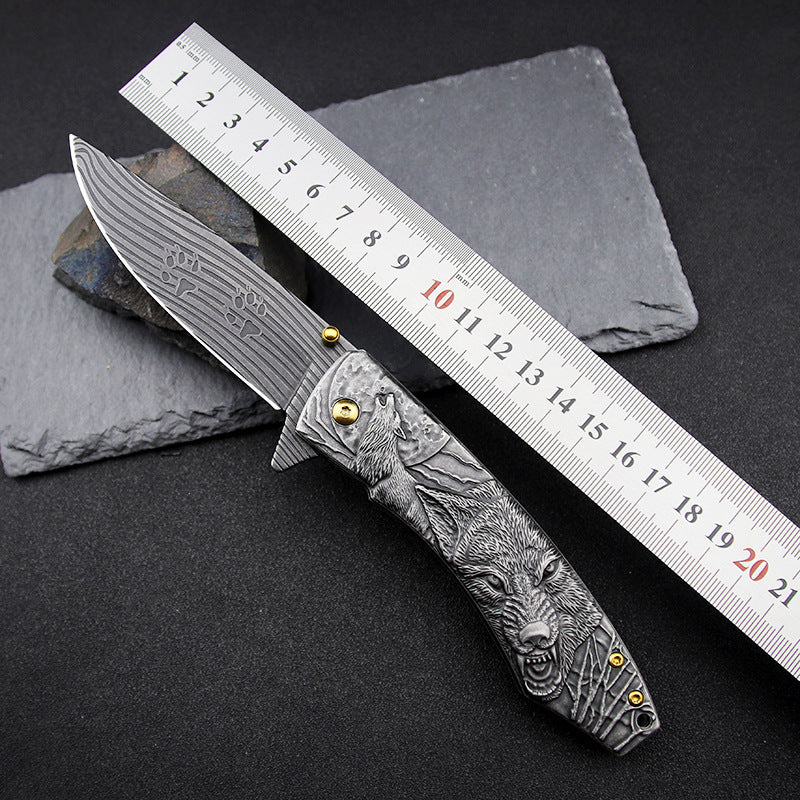 Machine Carved Folding Knife