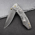 Machine Carved Folding Knife